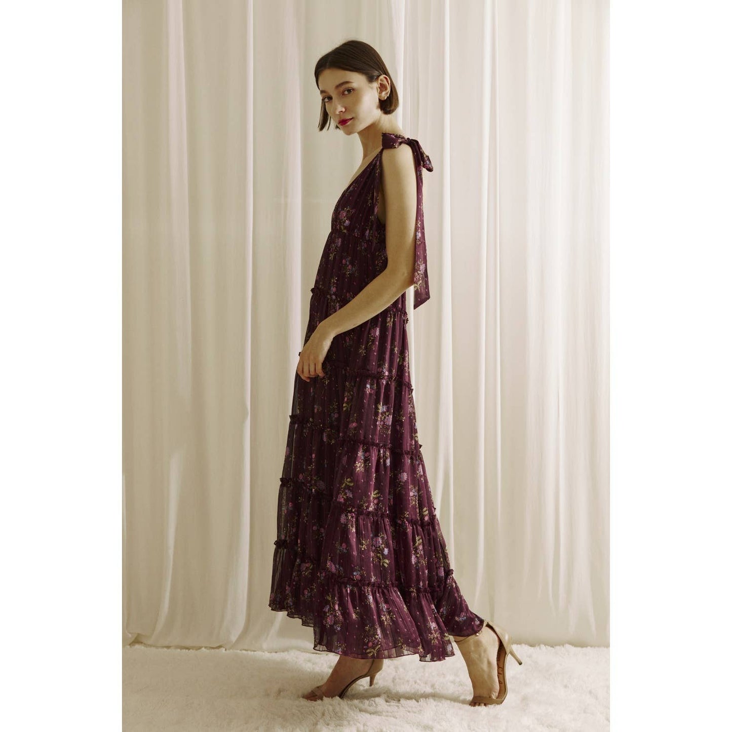 Floral Tiered Ruffle Maxi Dress