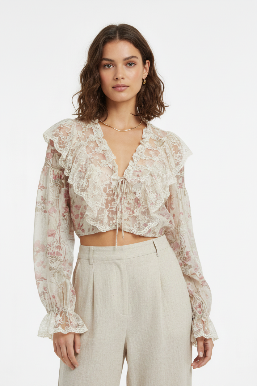 Lace Ruffle Blouse
