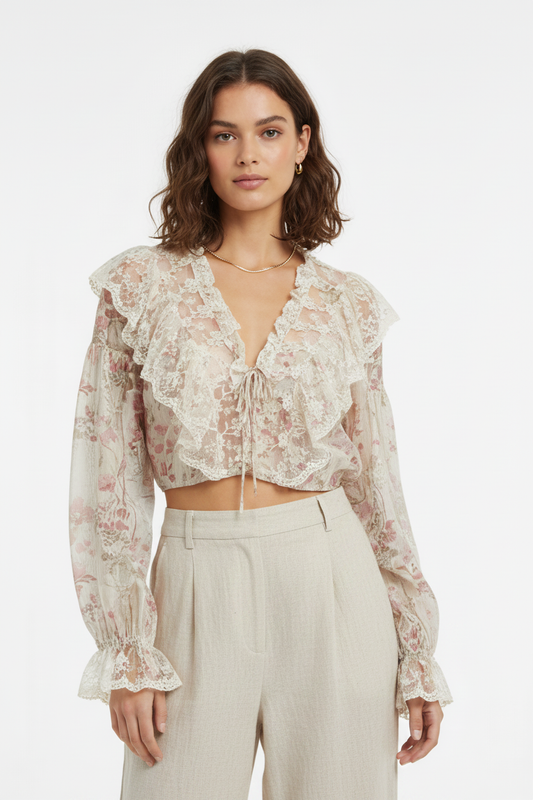 Lace Ruffle Blouse