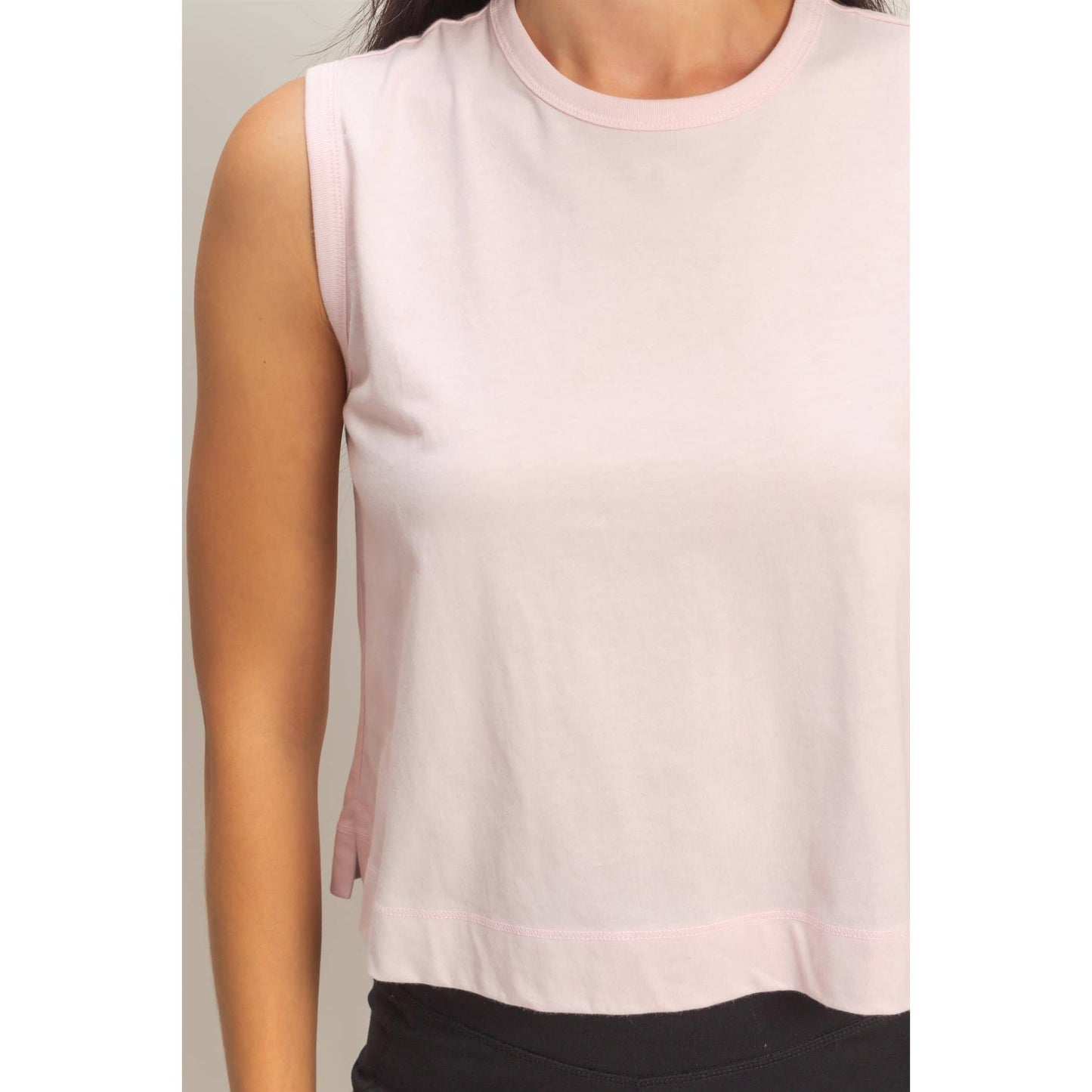 Sleeveless Crew Neck Top