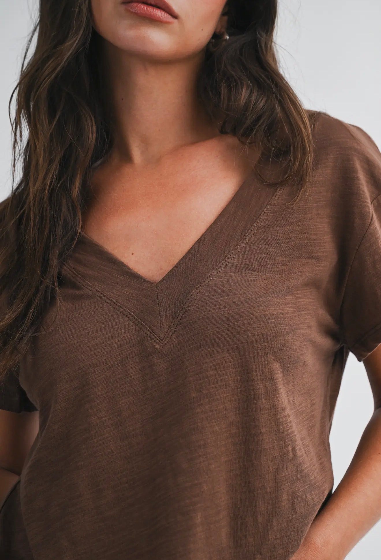 V-Neck Cropped Boxy Tee
