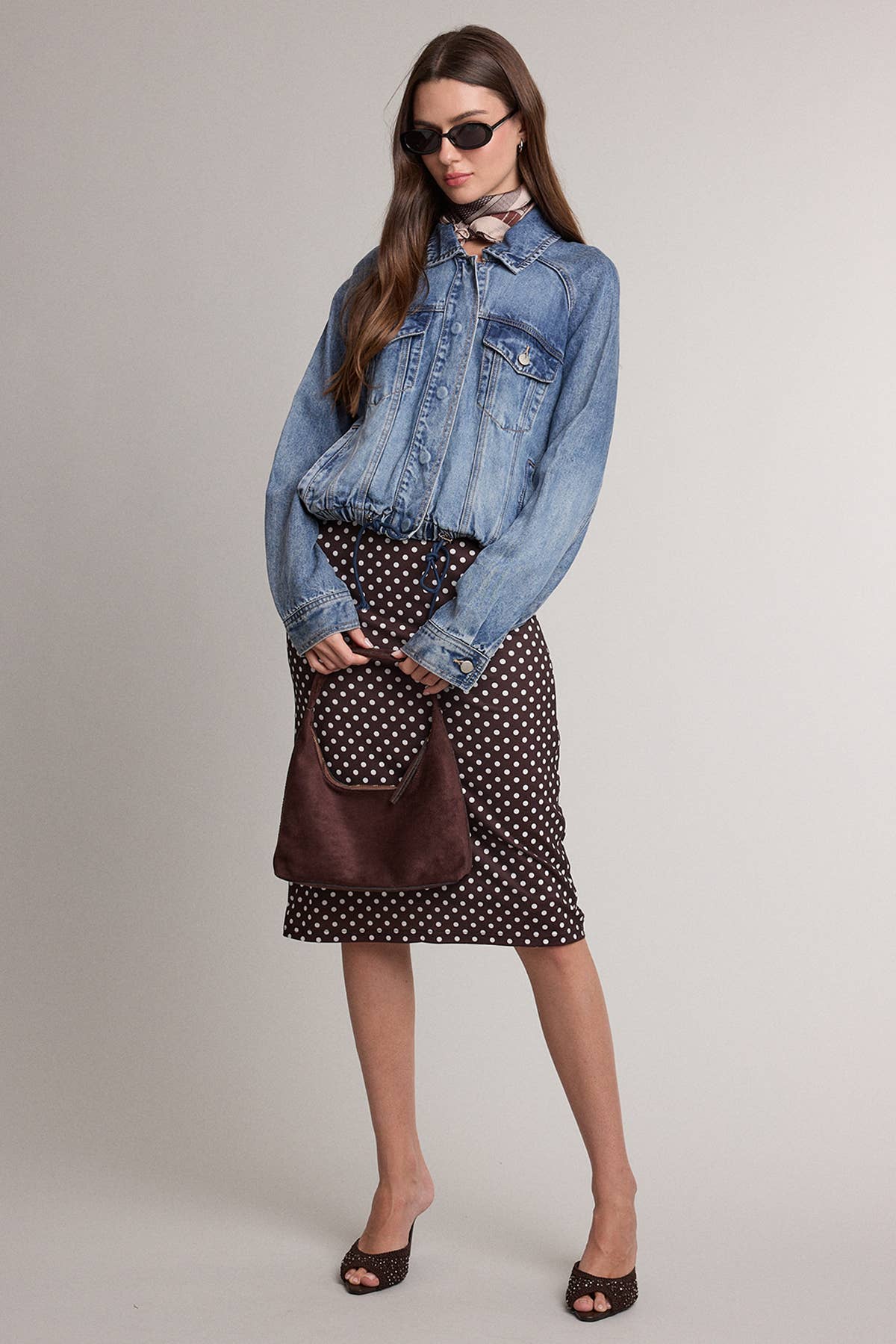 Soft Washed Denim Drawstring Jacket