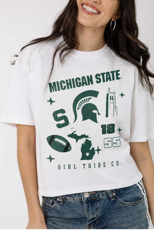 Michigan State Campus Boxy Crop Tee