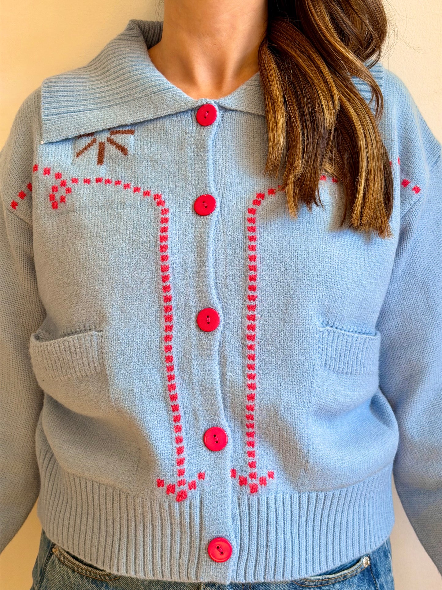 Western Rope Trim Cardigan