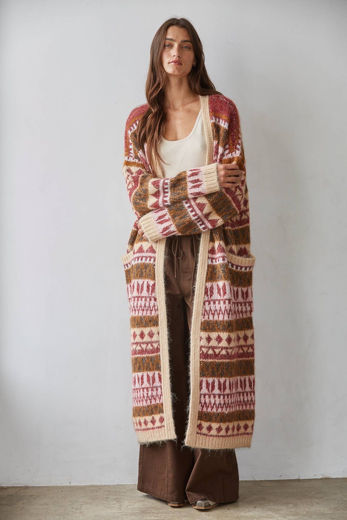 Knit Open Long Cardigan