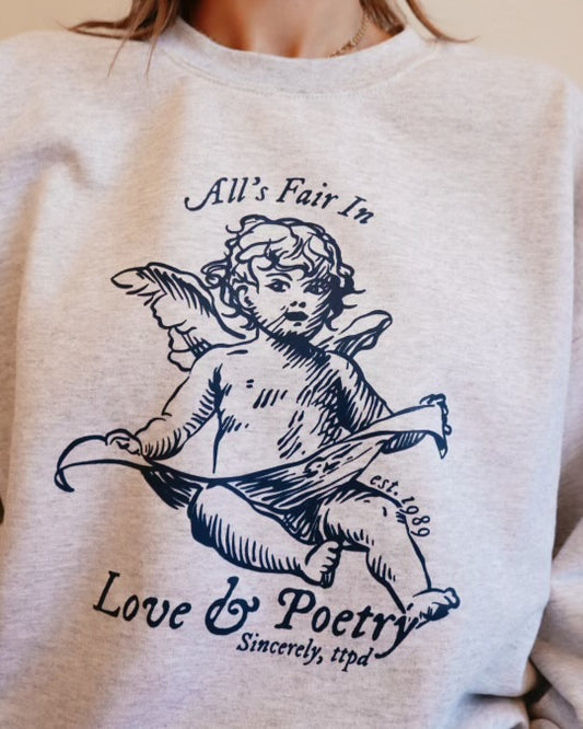 All's Fair In Love & Poetry Oversized Sweatshirt