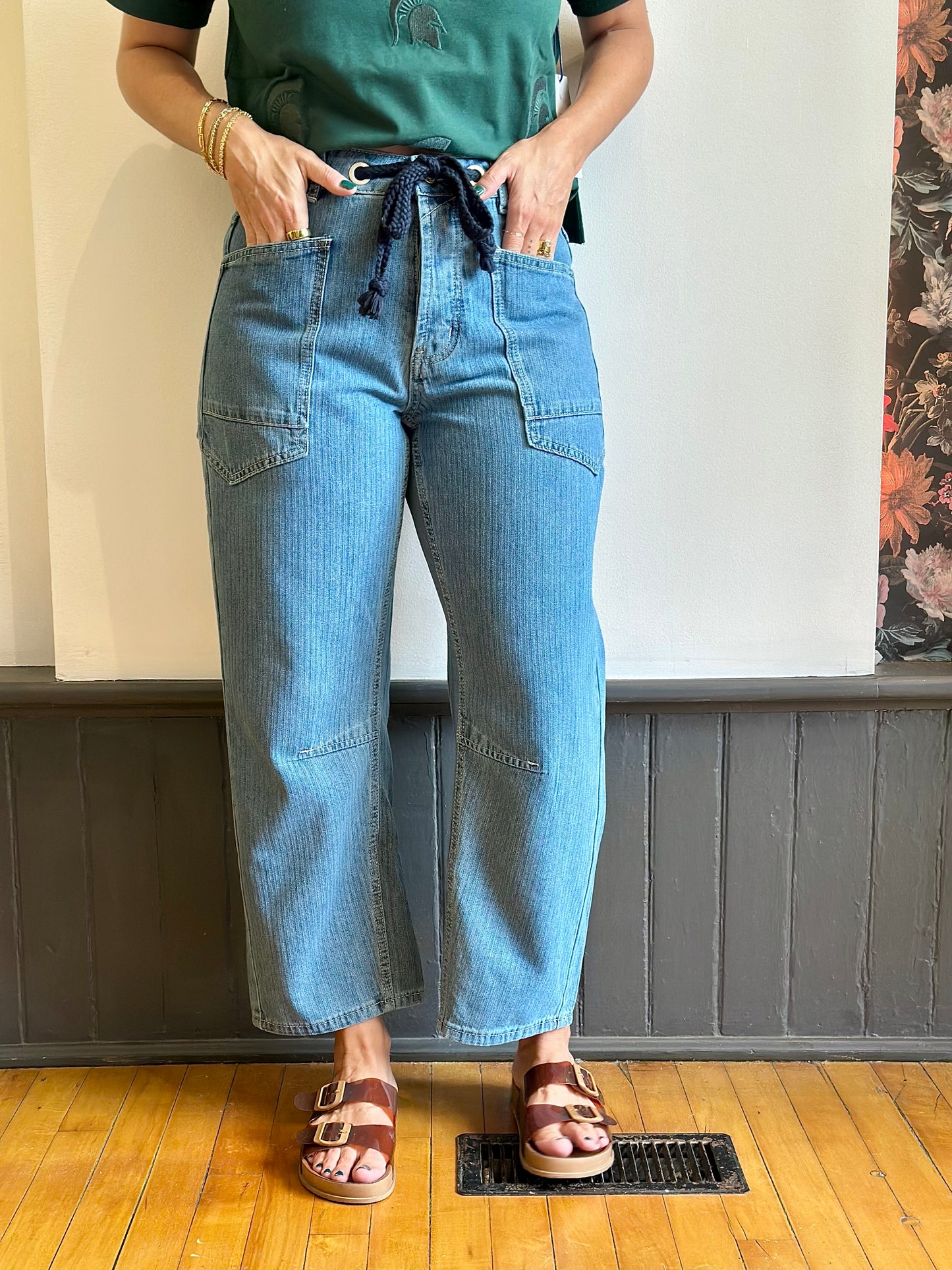 Barrel Corded Drawstring Denim