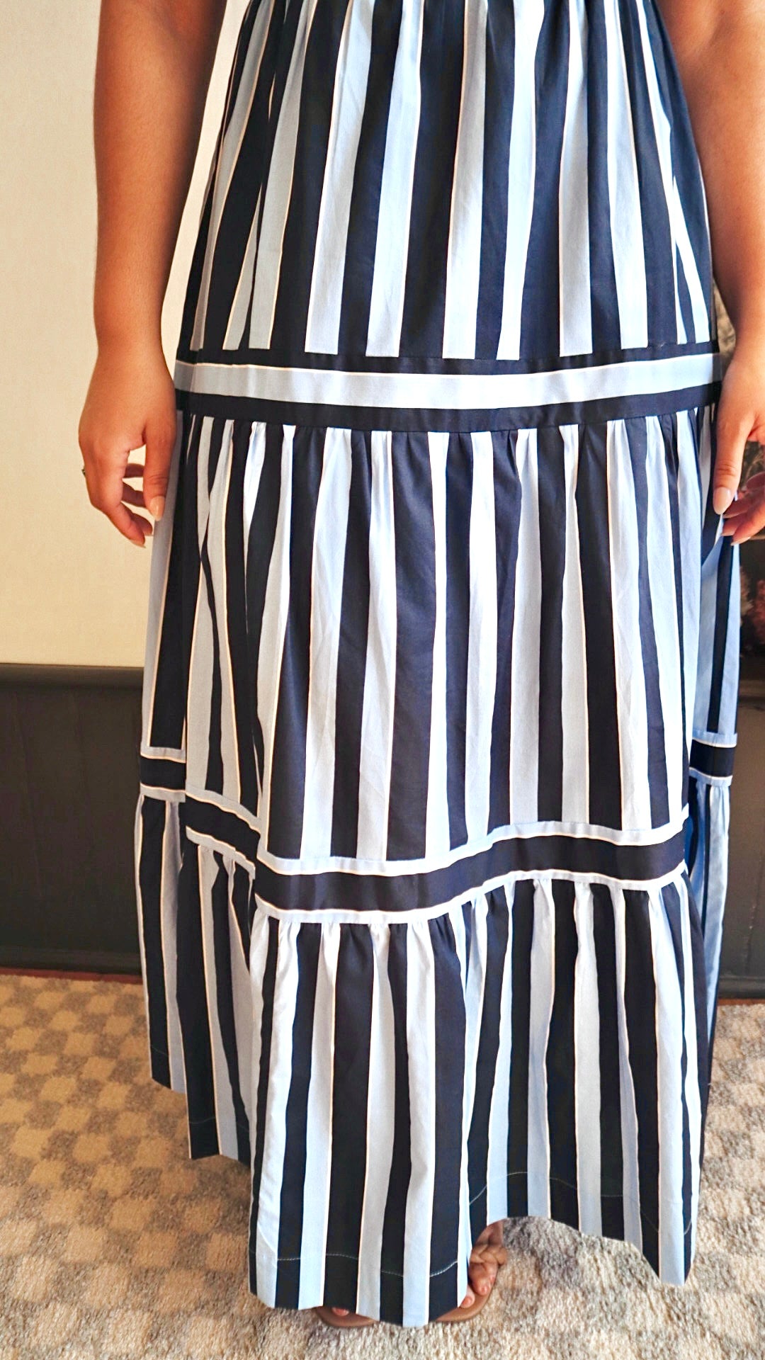 Striped Tiered Maxi Dress
