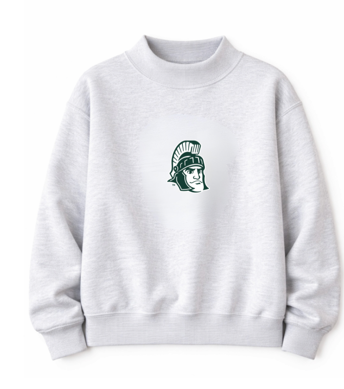 Michigan State Embroidered Mock Neck Sweatshirt