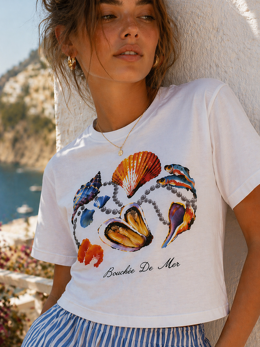 Seafood Coastal Cropped Tee