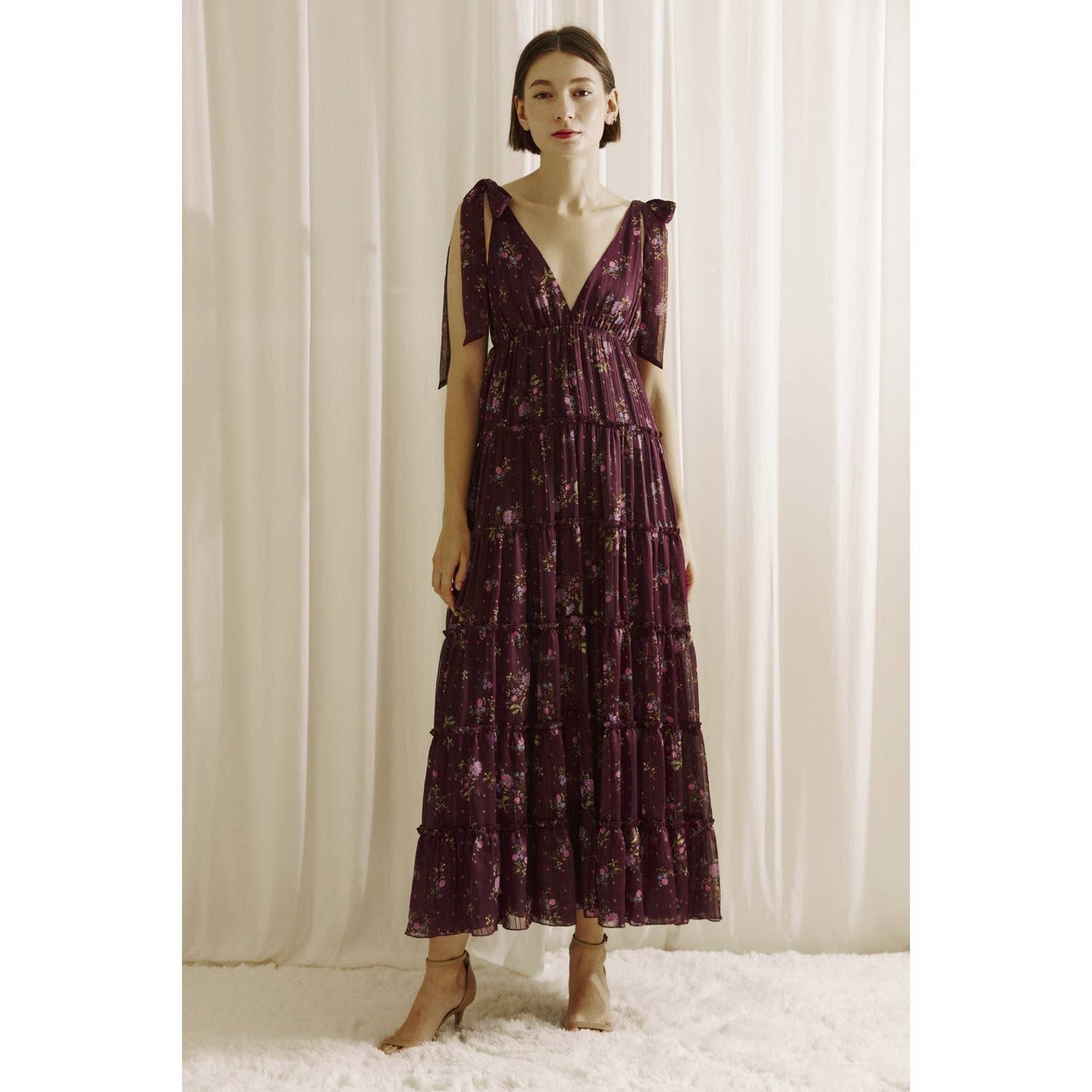 Floral Tiered Ruffle Maxi Dress