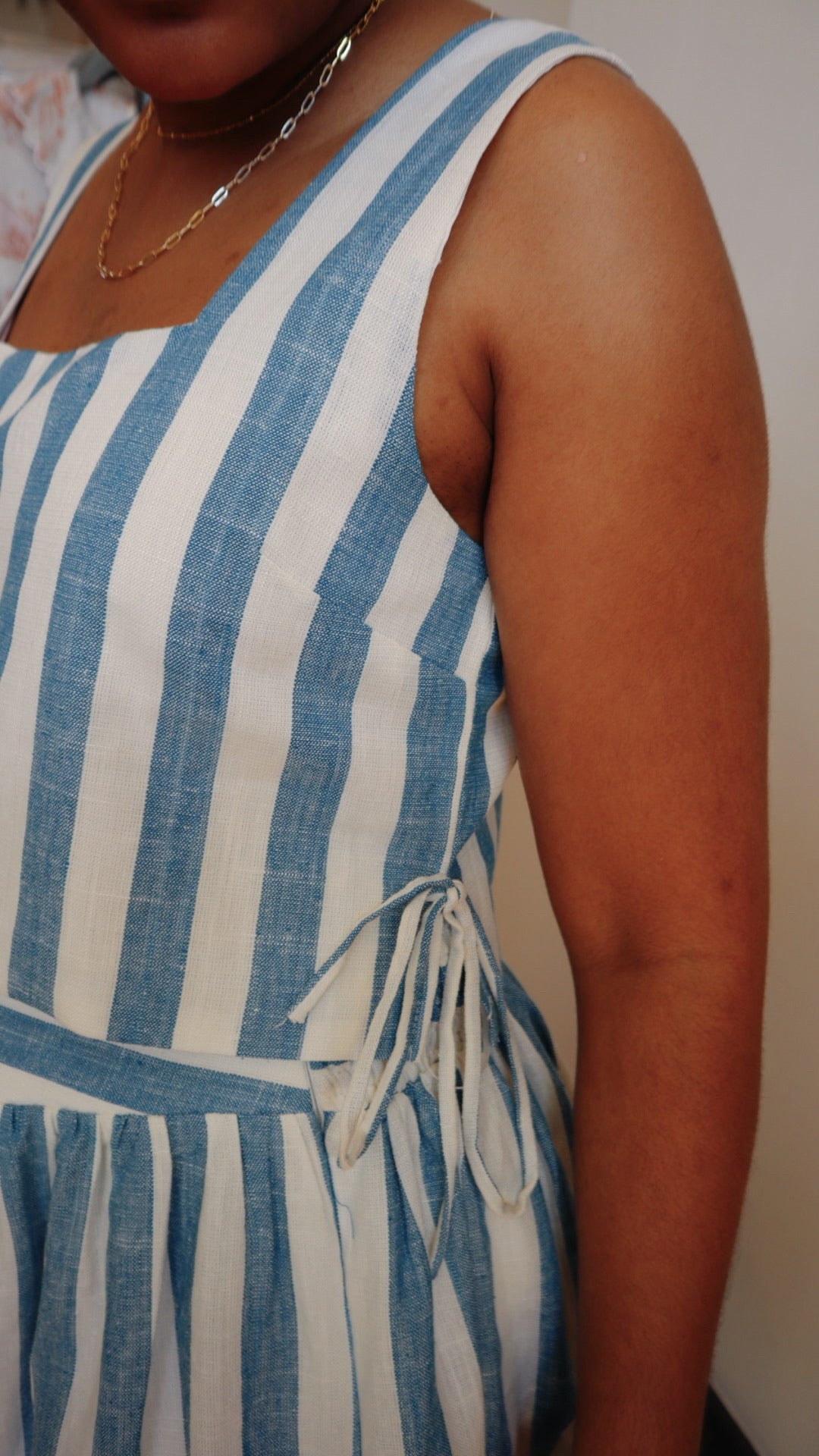 Square Neck Striped Crop Top