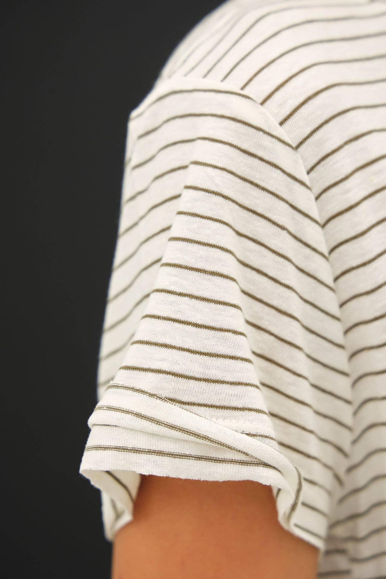 Linen Stripe Crew Tee