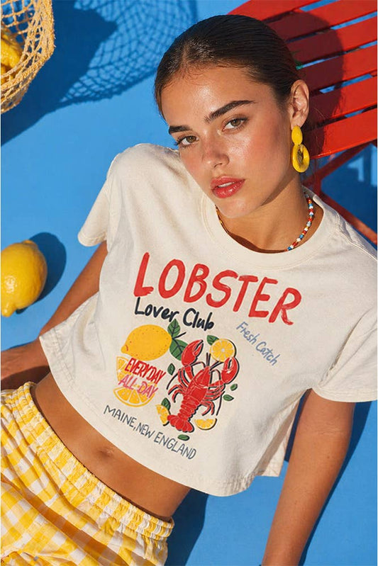 Lobster Lover Club Cropped Tee