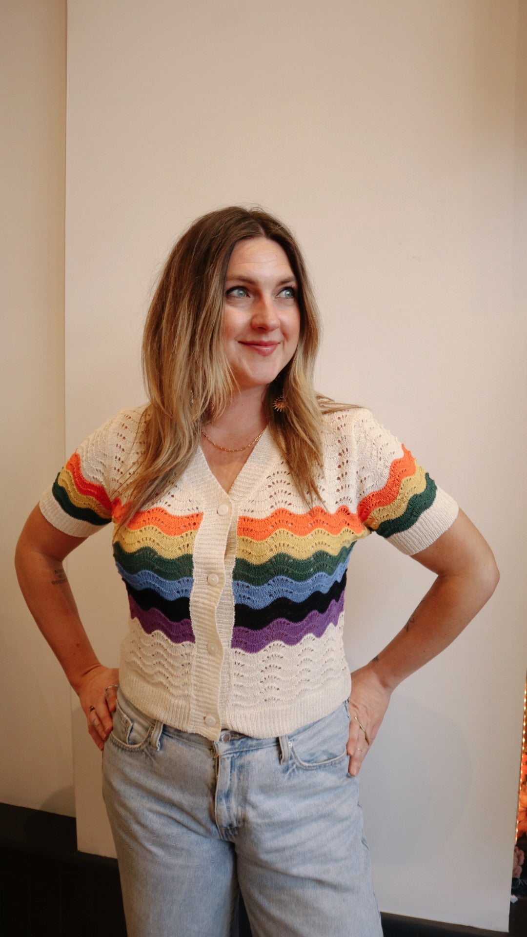 Rainbow Crochet Cardigan
