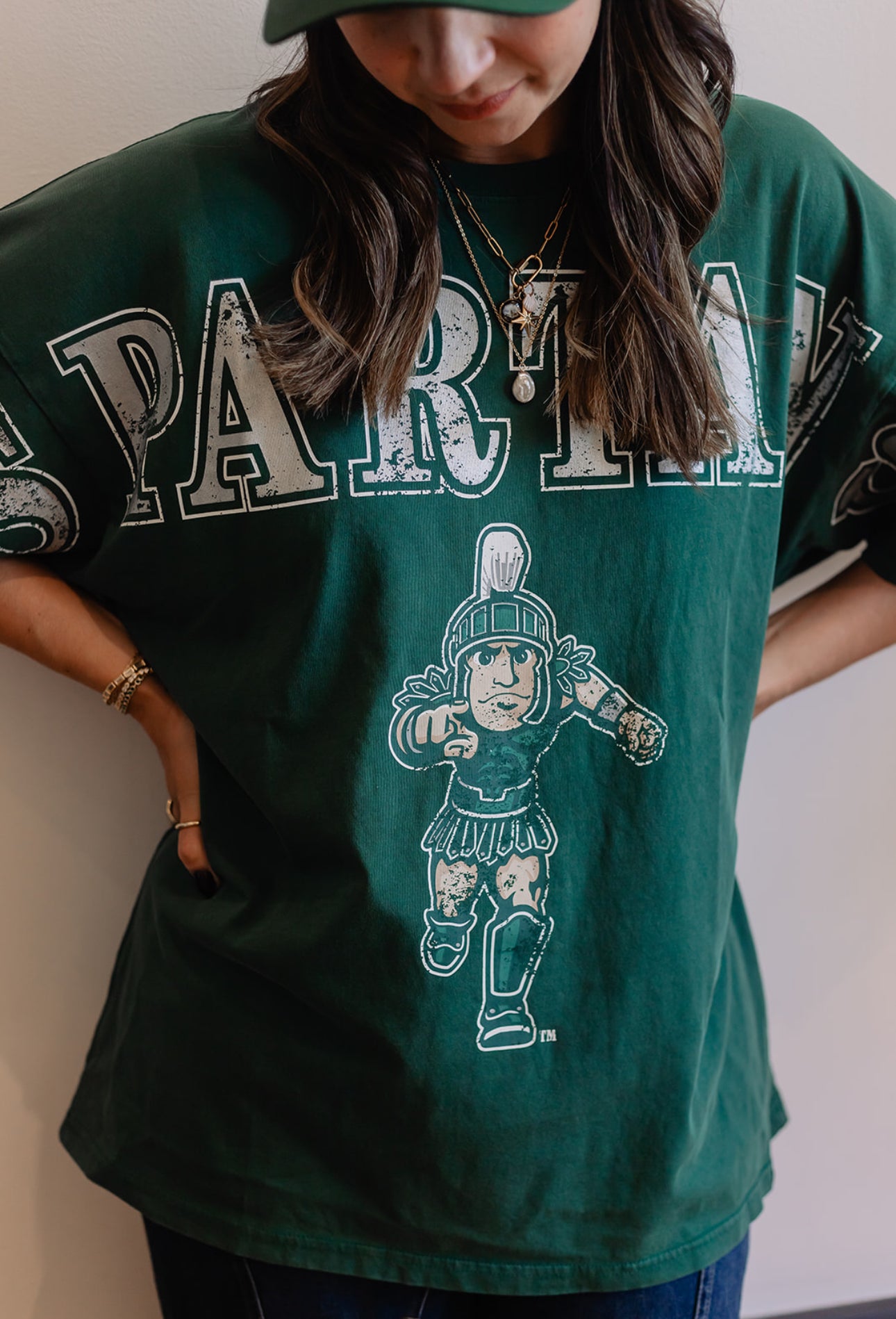 Michigan State Split Oversized Band Tee