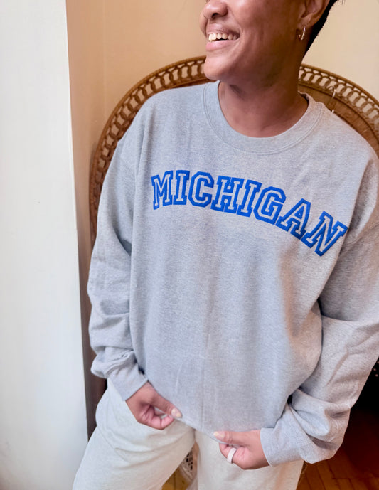 MICHIGAN Varsity Letter Crewneck