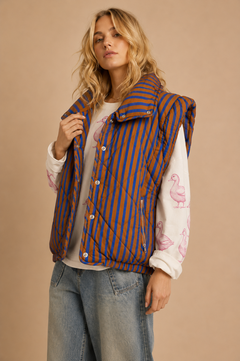 Patchwork Puffer Vest