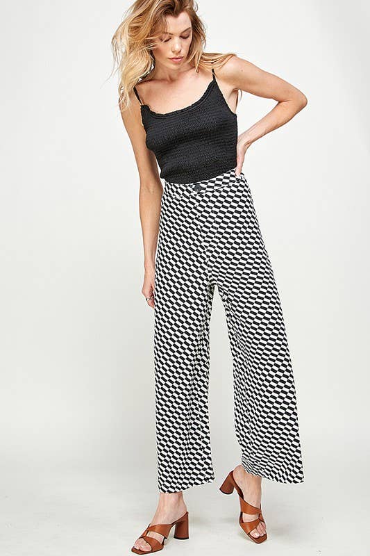 Cropped Woven Printed Pant