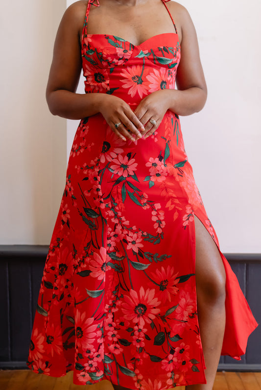 Sweetheart Tiered Midi Dress