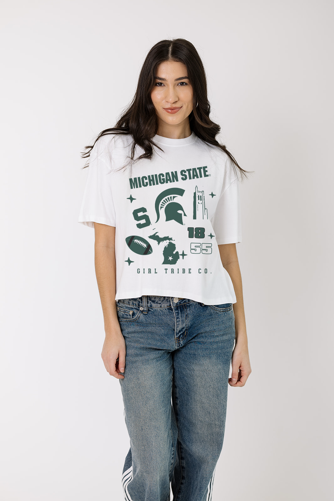 Michigan State Campus Boxy Crop Tee