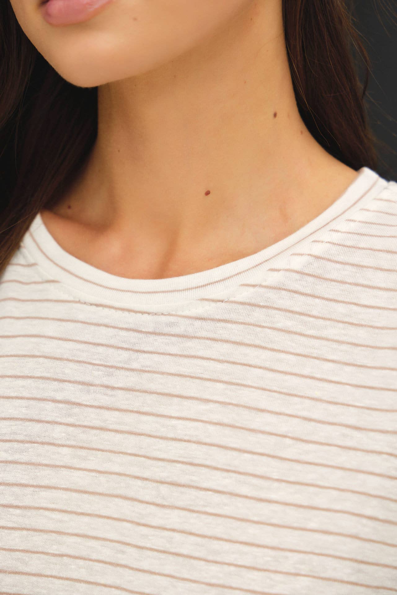 Linen Stripe Crew Tee