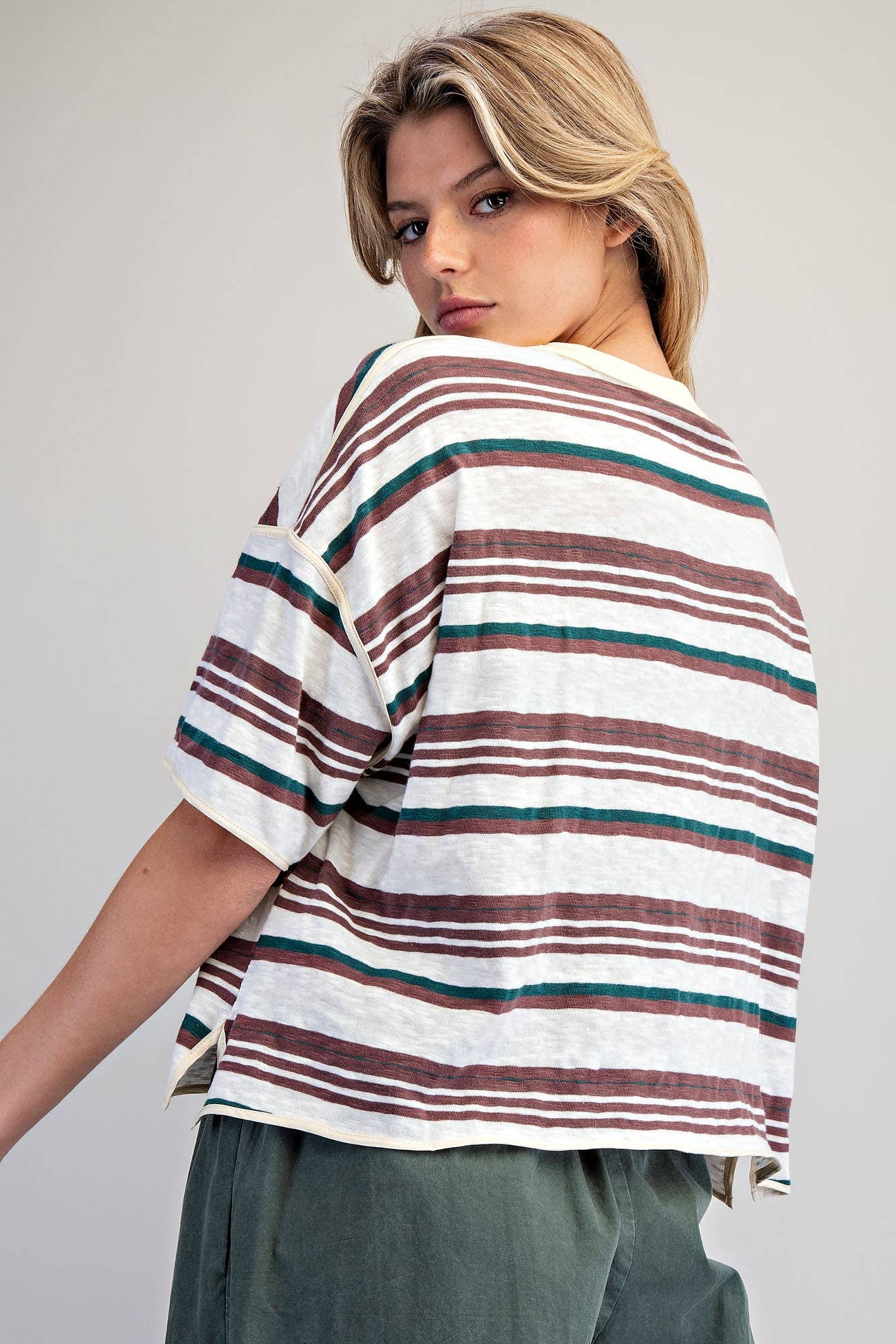 Boxy Striped Oversized Tee