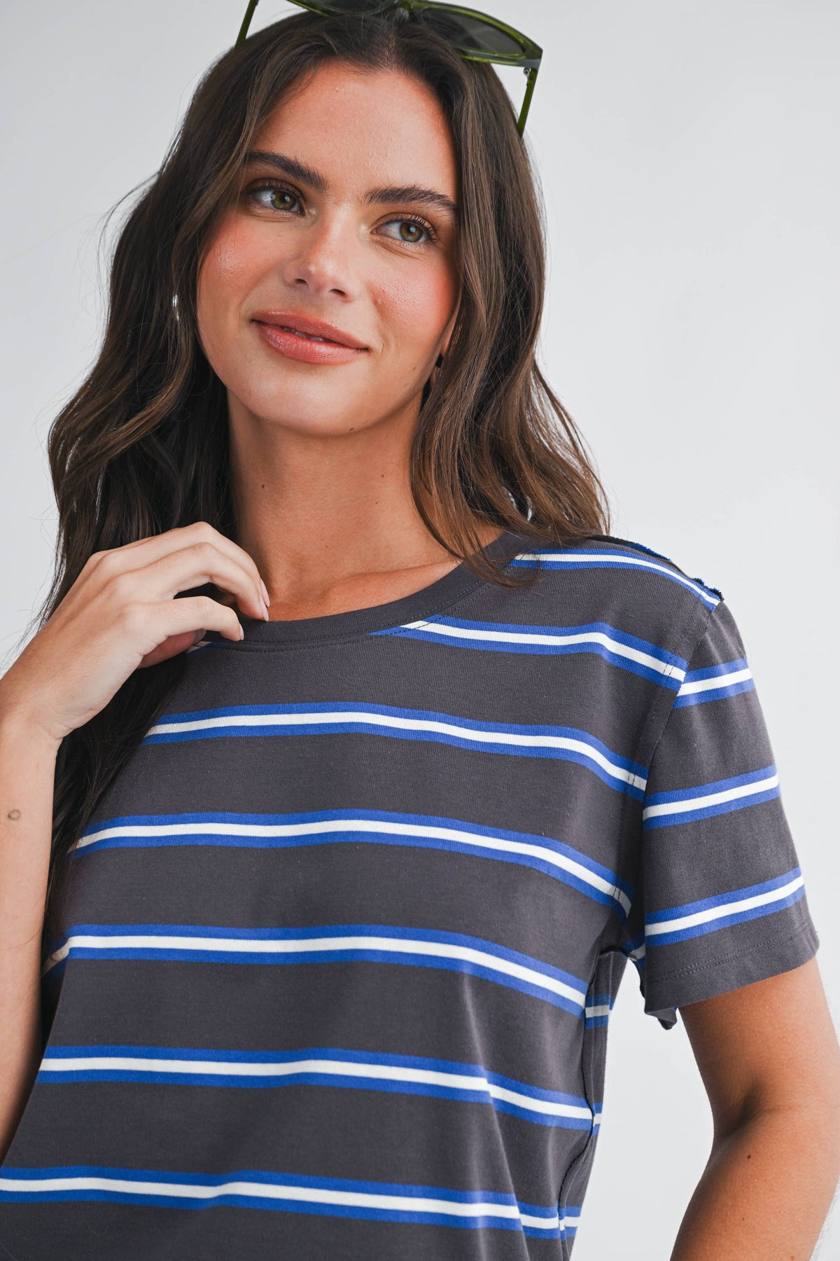 Striped Boxy Short Sleeve Tee