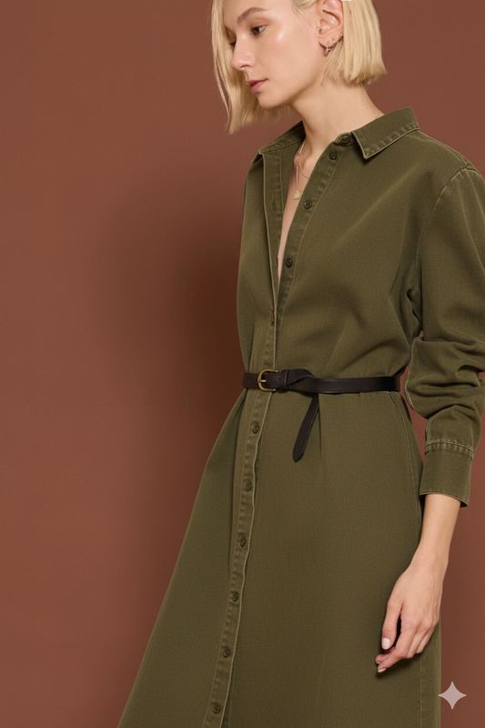 Long Sleeves Denim Shirts Dress