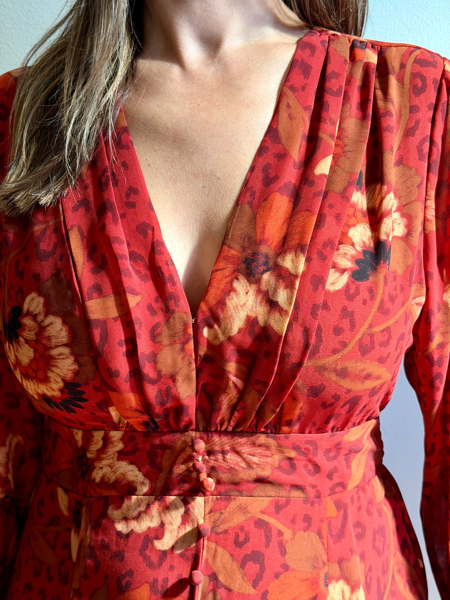 Harvest Ruffle Bell Sleeve Maxi Dress