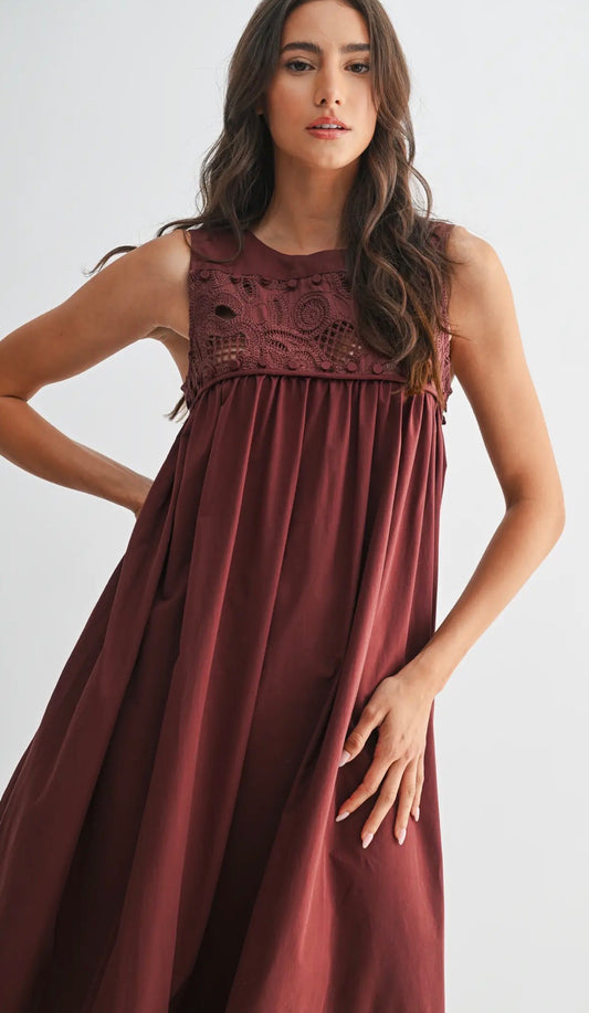 Embroidered Trim Boho Maxi Dress