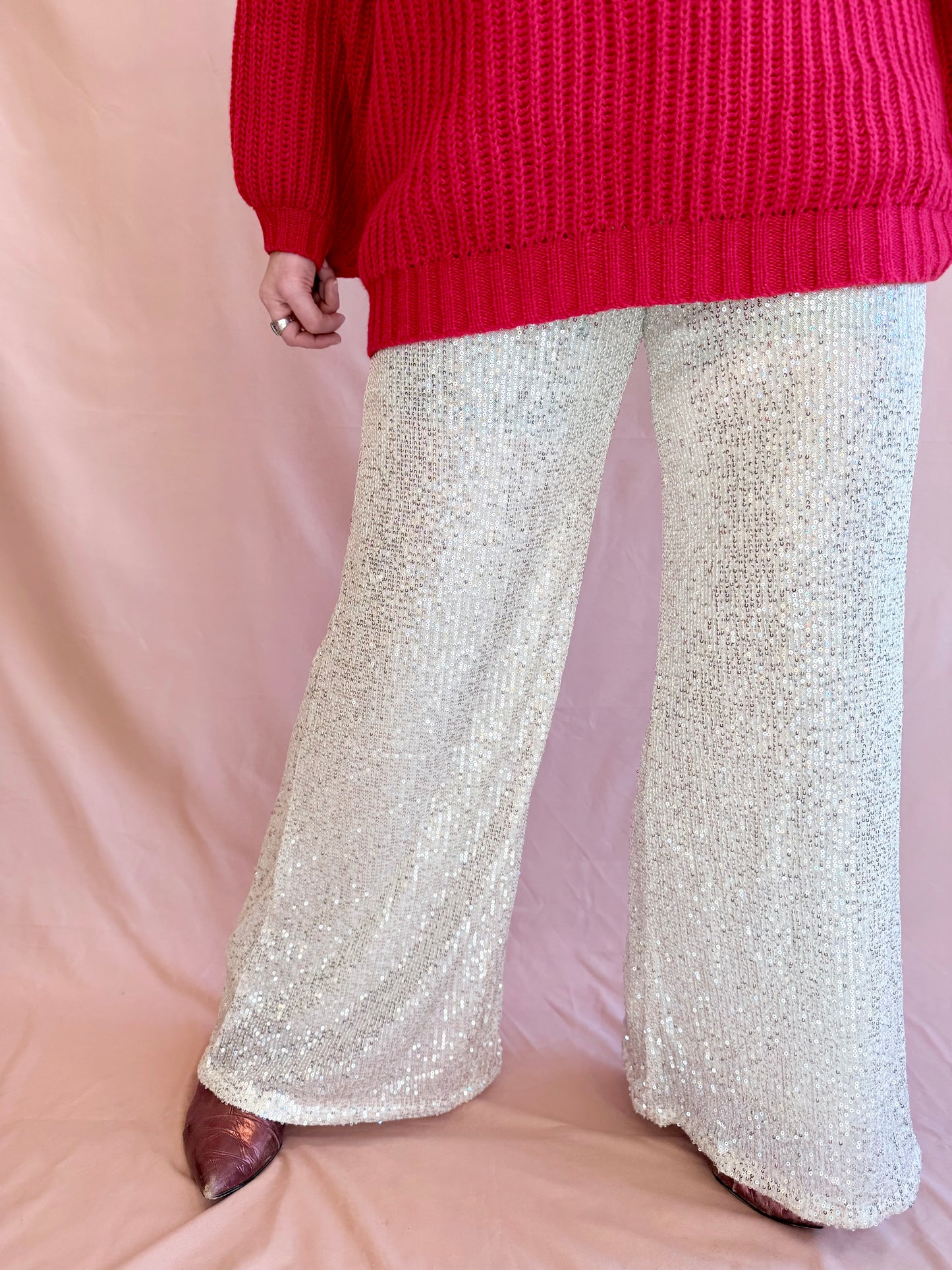 Sequin Wide Leg Party Pant