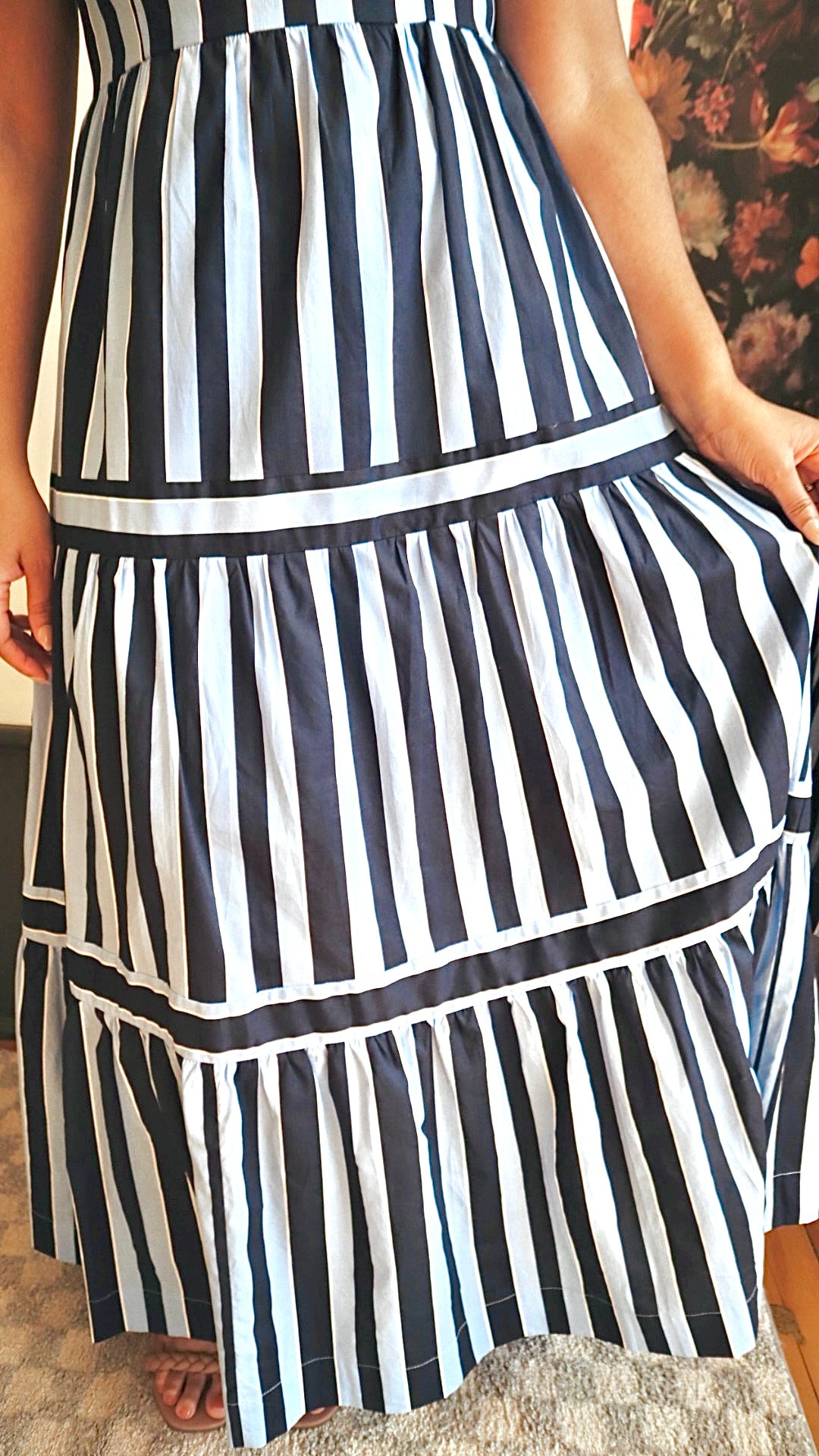 Striped Tiered Maxi Dress