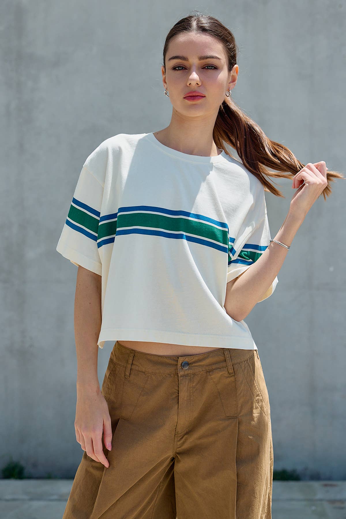 Retro Stripe Boxy Tee
