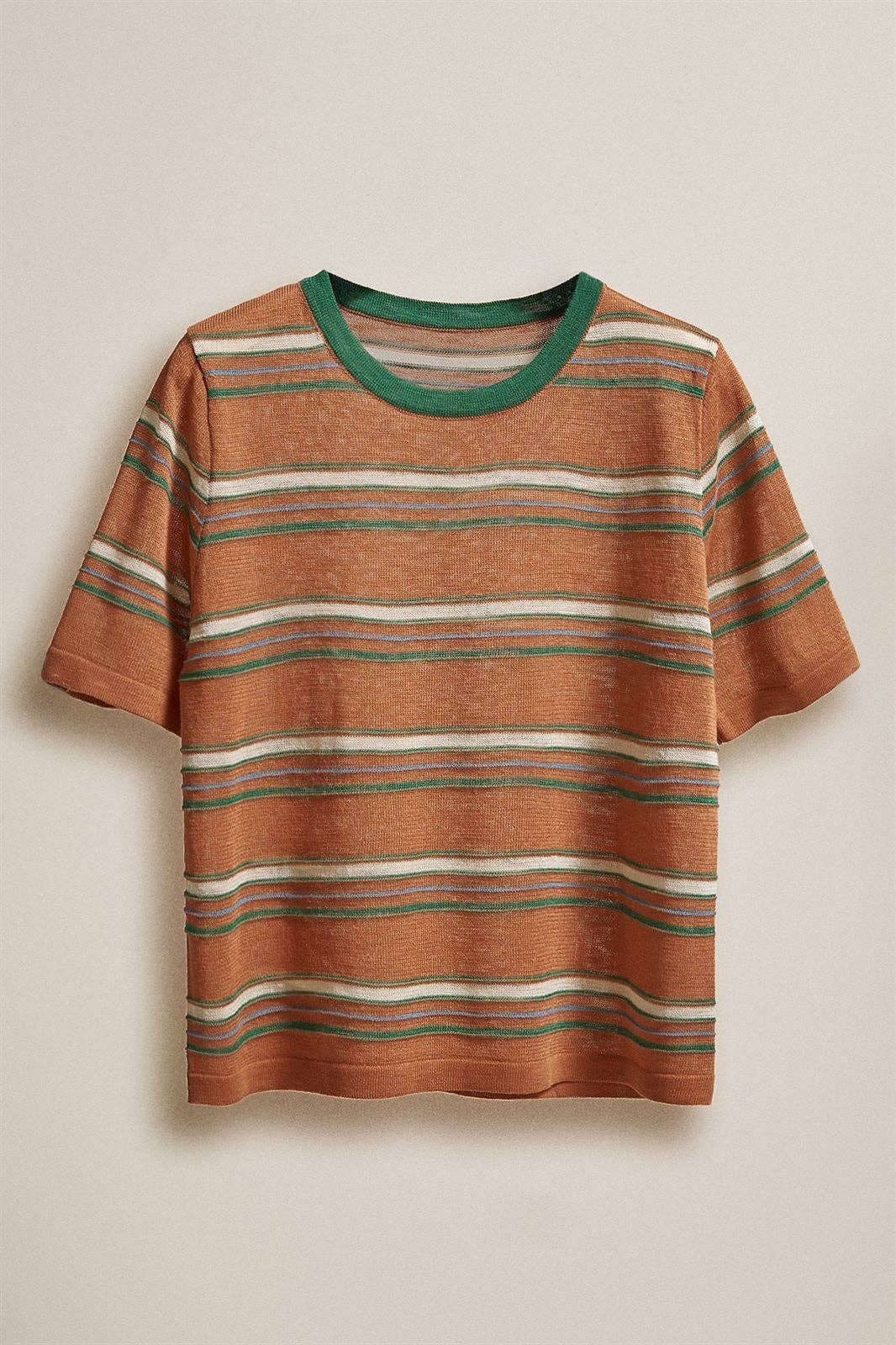 Striped Knit Ringer Sweater Tee
