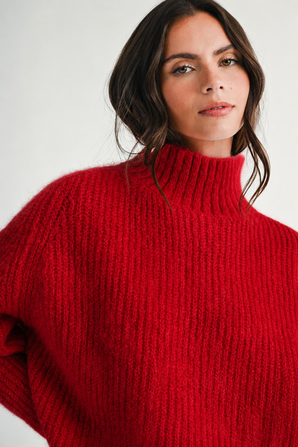 Soft Brushed Mock Neck Sweater