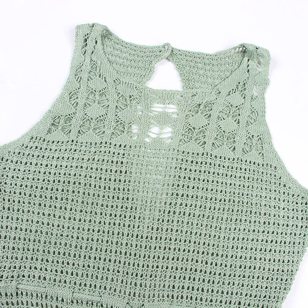 Crochet Beach Cover-Up Maxi Dress