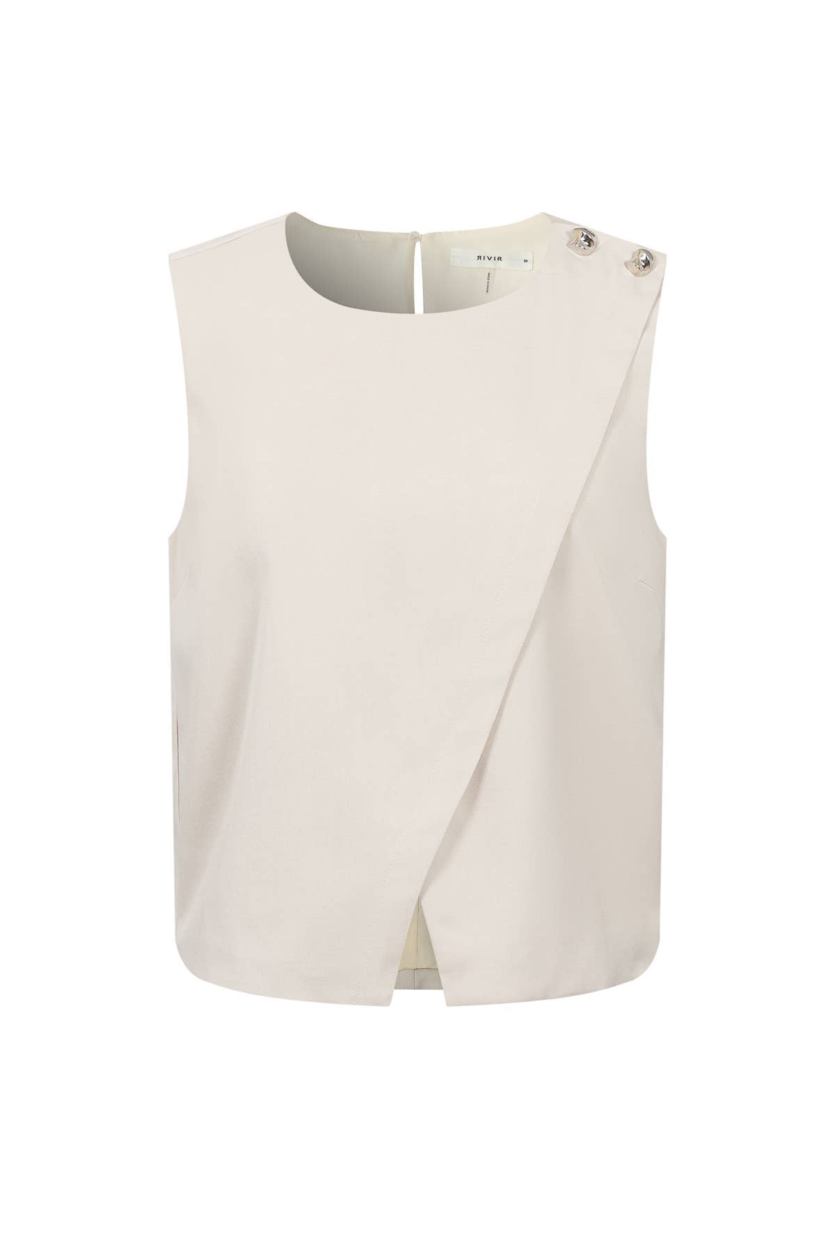 Sleeveless Woven Top with Buttons