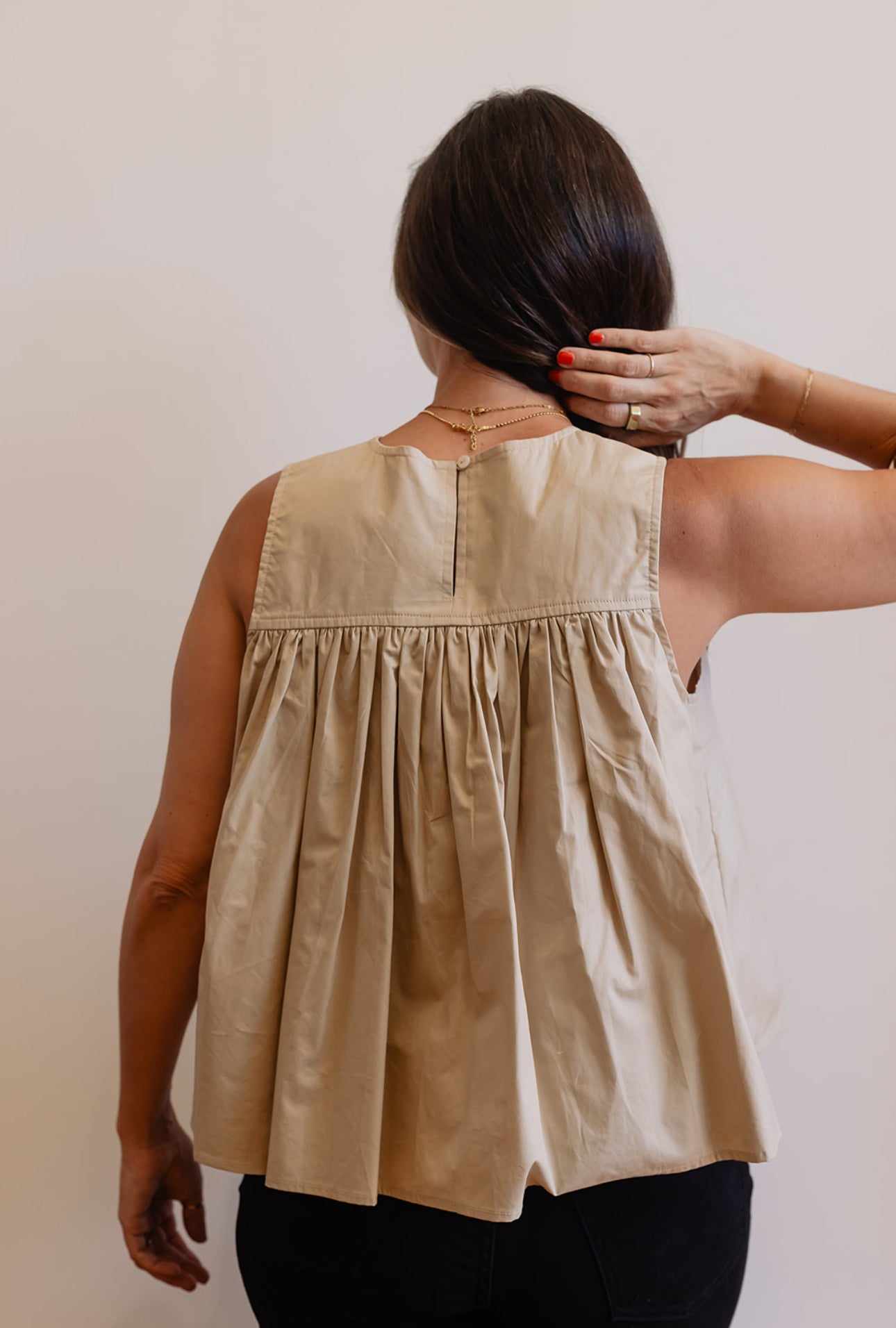 Sleeveless Ruffle Detail Top