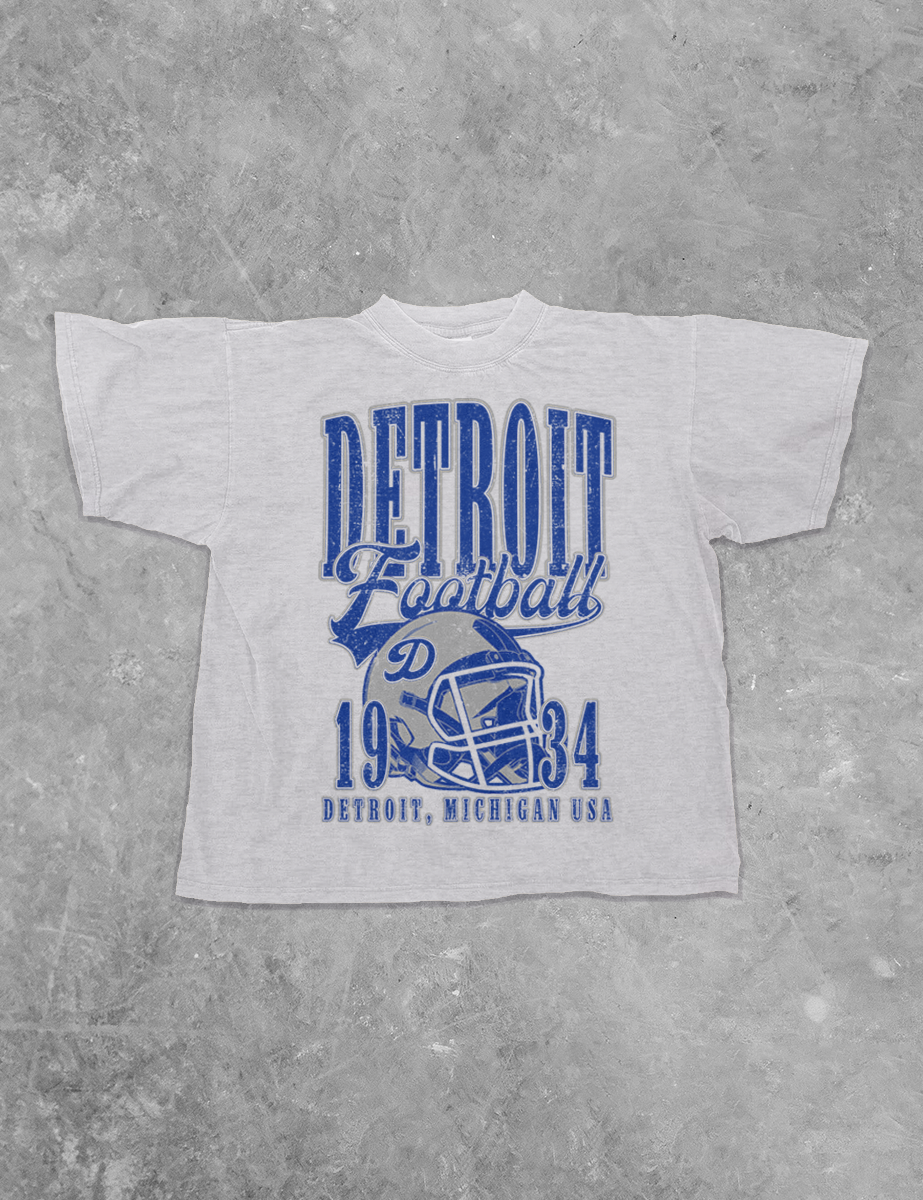 90's Detroit Football Boxy Cotton TShirt