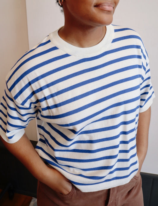 Striped Crop Sweater Top