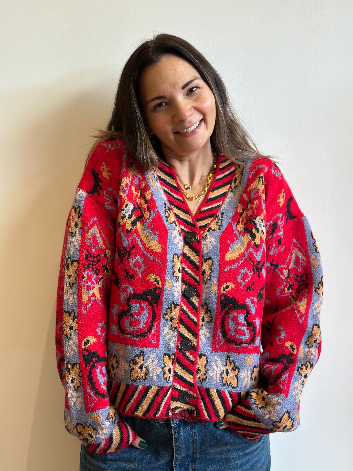 Paisley Knit Cardigan