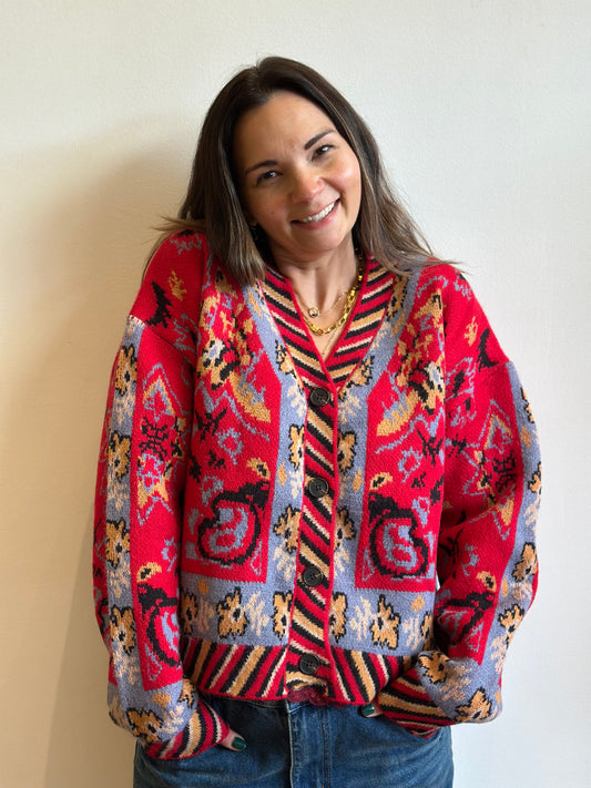 Paisley Knit Cardigan