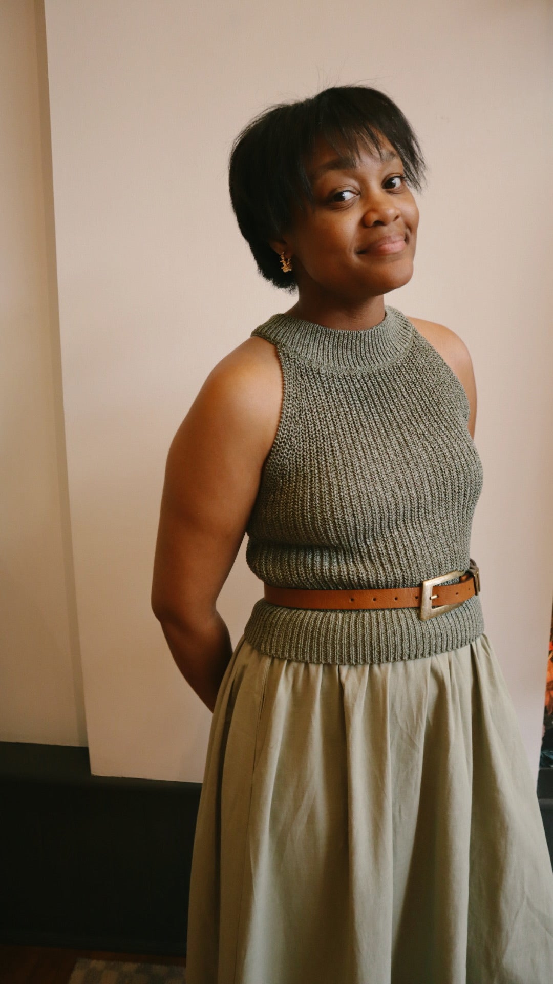 Halter Sweater Skirt Dress