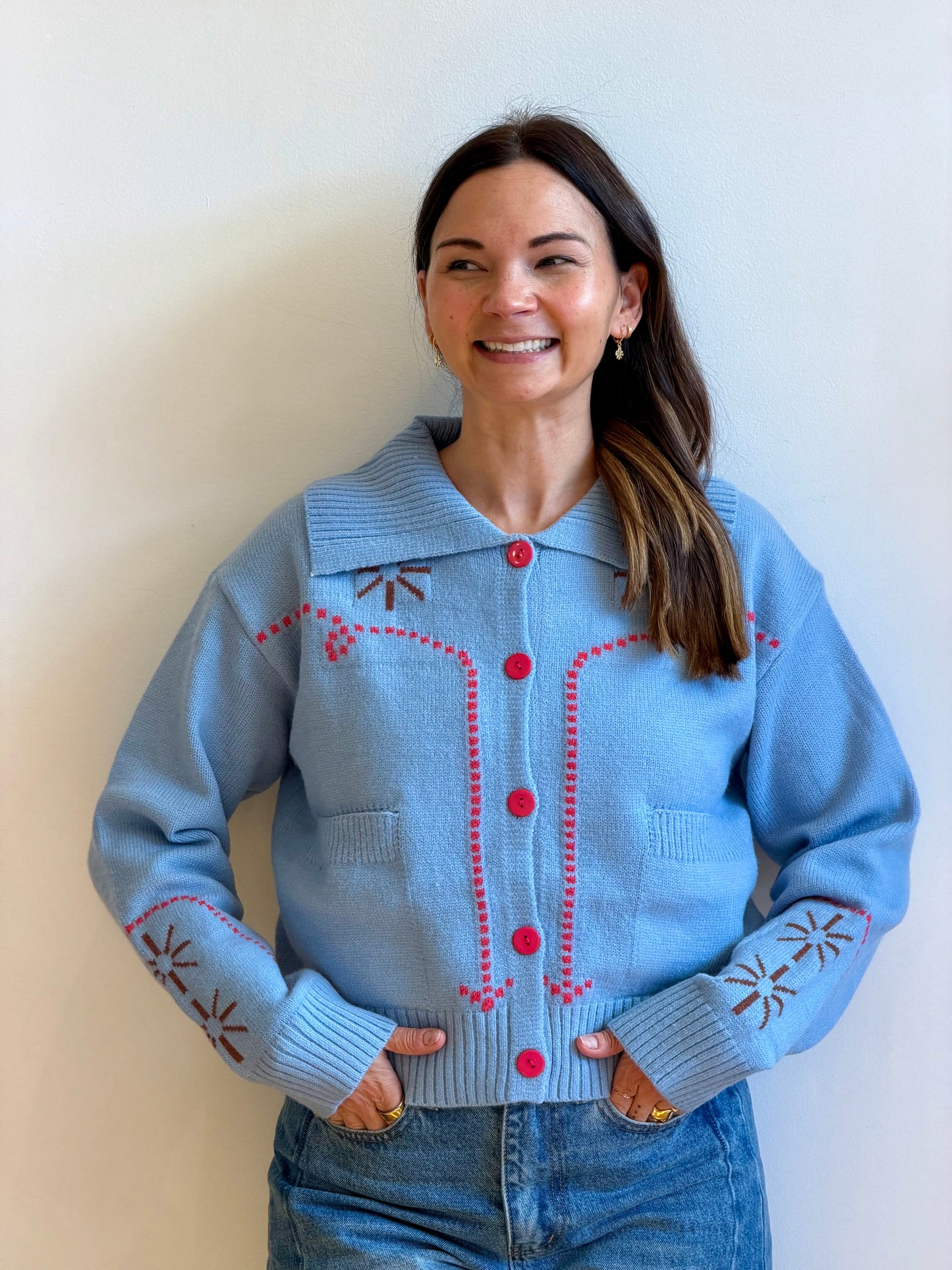 Western Rope Trim Cardigan