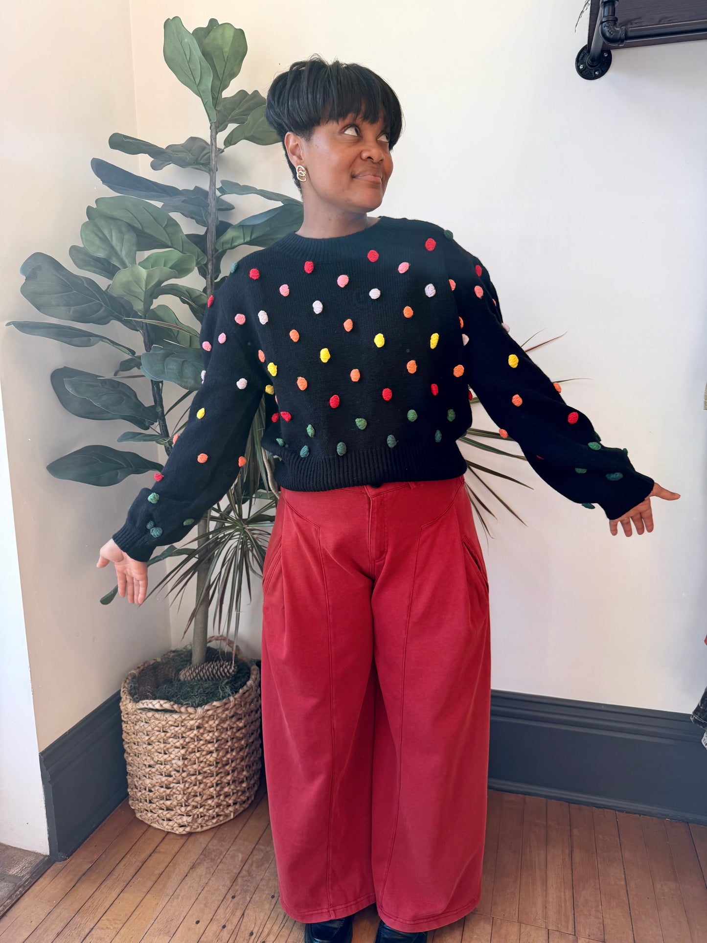 Rainbow PomPom Sweater