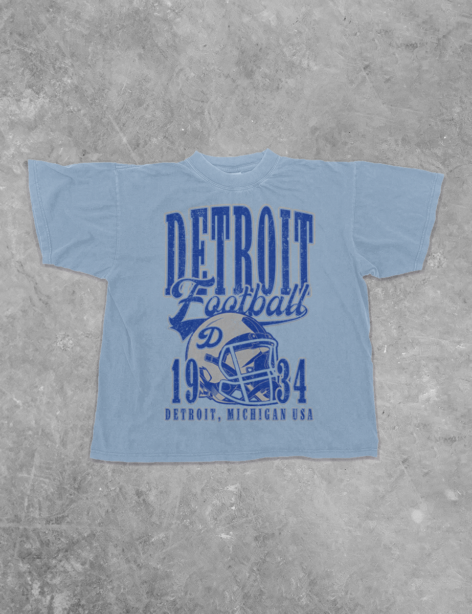 90's Detroit Football Boxy Cotton TShirt