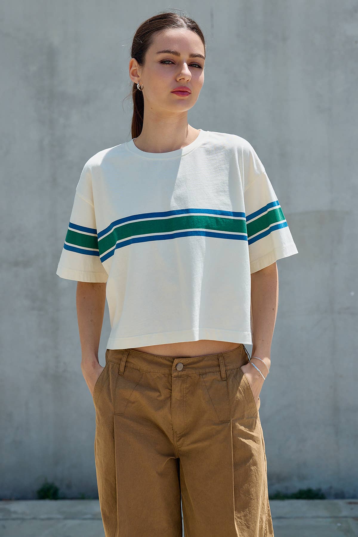 Retro Stripe Boxy Tee