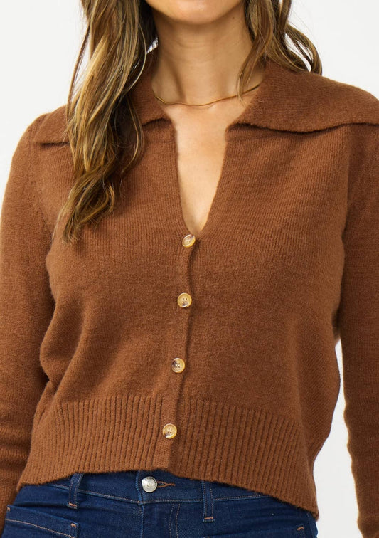 Cropped Collared Cardigan
