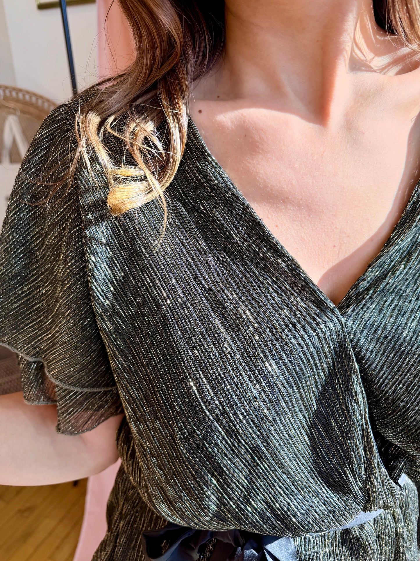 Flutter Sleeve Peplum Top